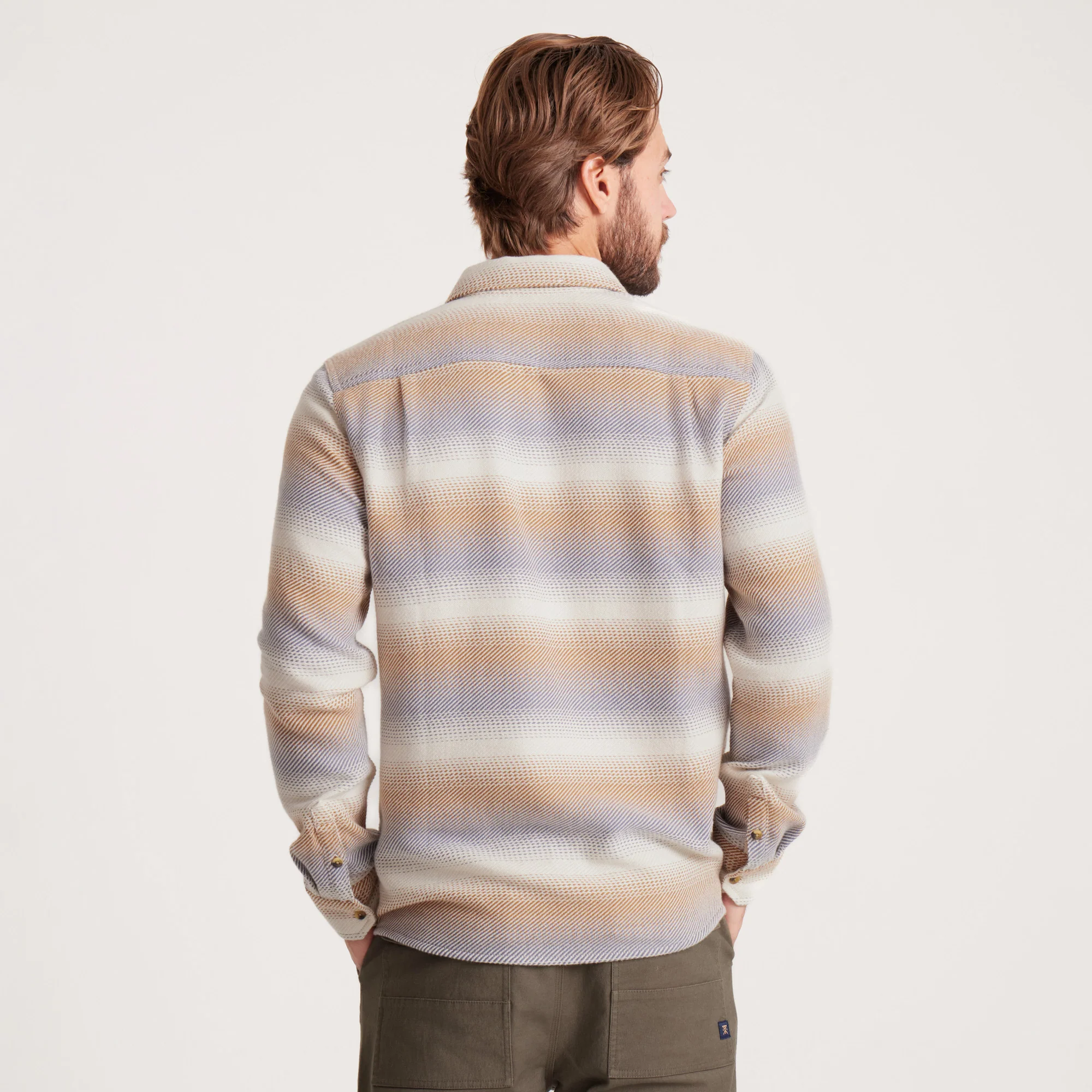 Crossroads Organic Cotton Flannel - Stripe Bone - Image 5