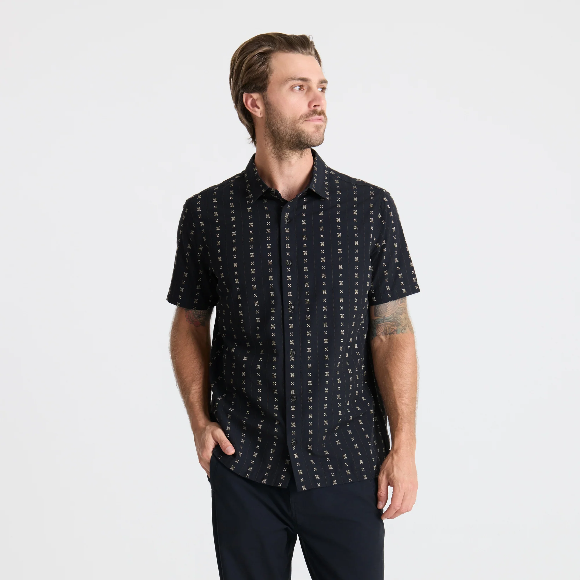 Gonzo Short Sleeve Button Up Shirt - Dark Navy - Image 2