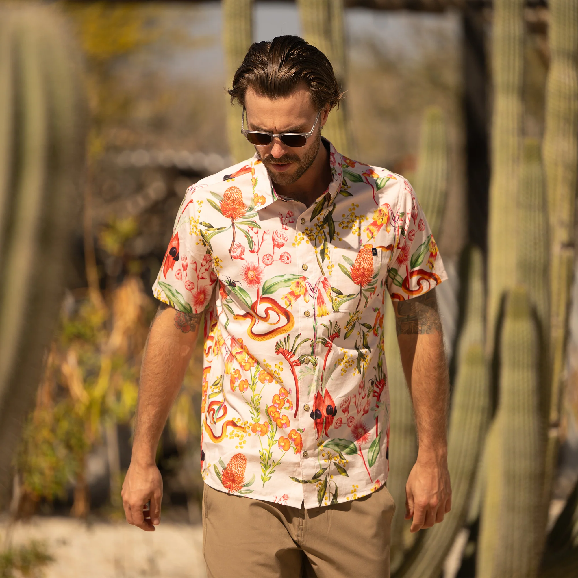 Journey Short Sleeve Button Up Shirt - Dusty Violet - Image 2