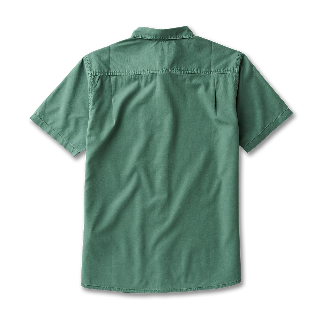 Made To Fade Short Sleeve Button Up Shirt - Washed Slate Green - Image 6