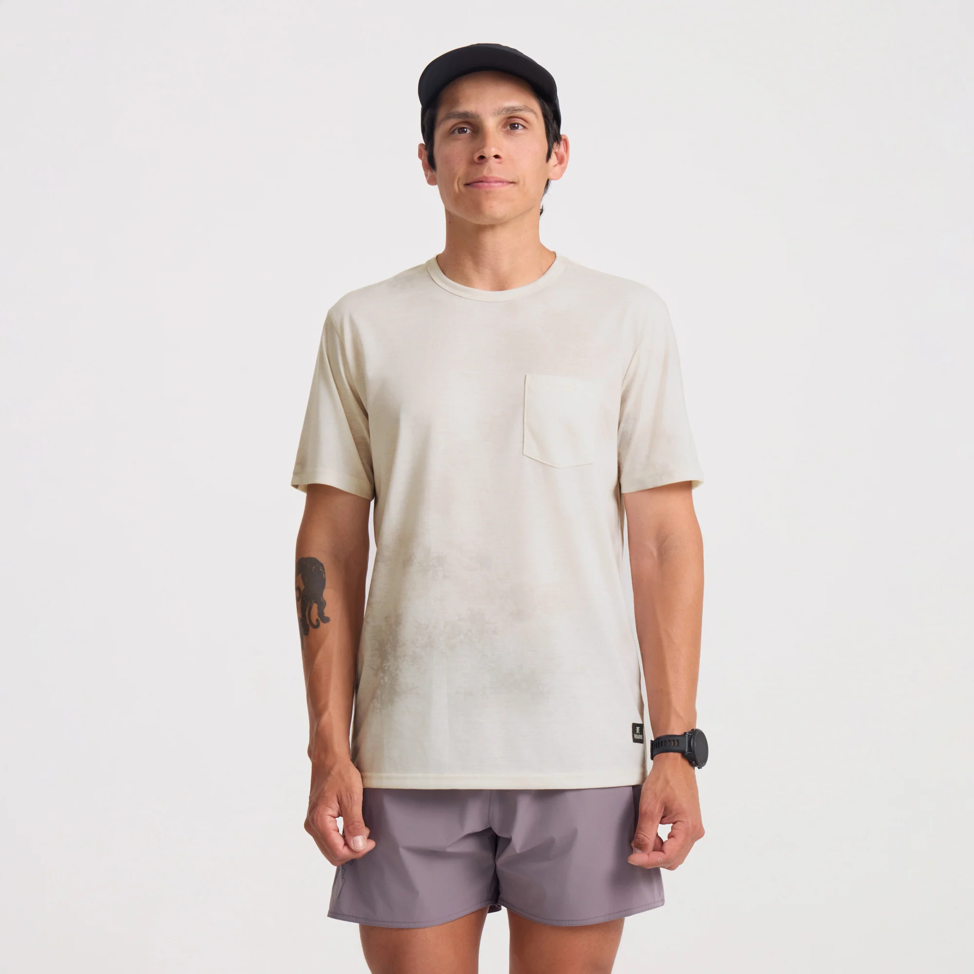 Mathis Active Tie Dye Pocket Short Sleeve Tee - Unbleached Tie Dye - Image 2
