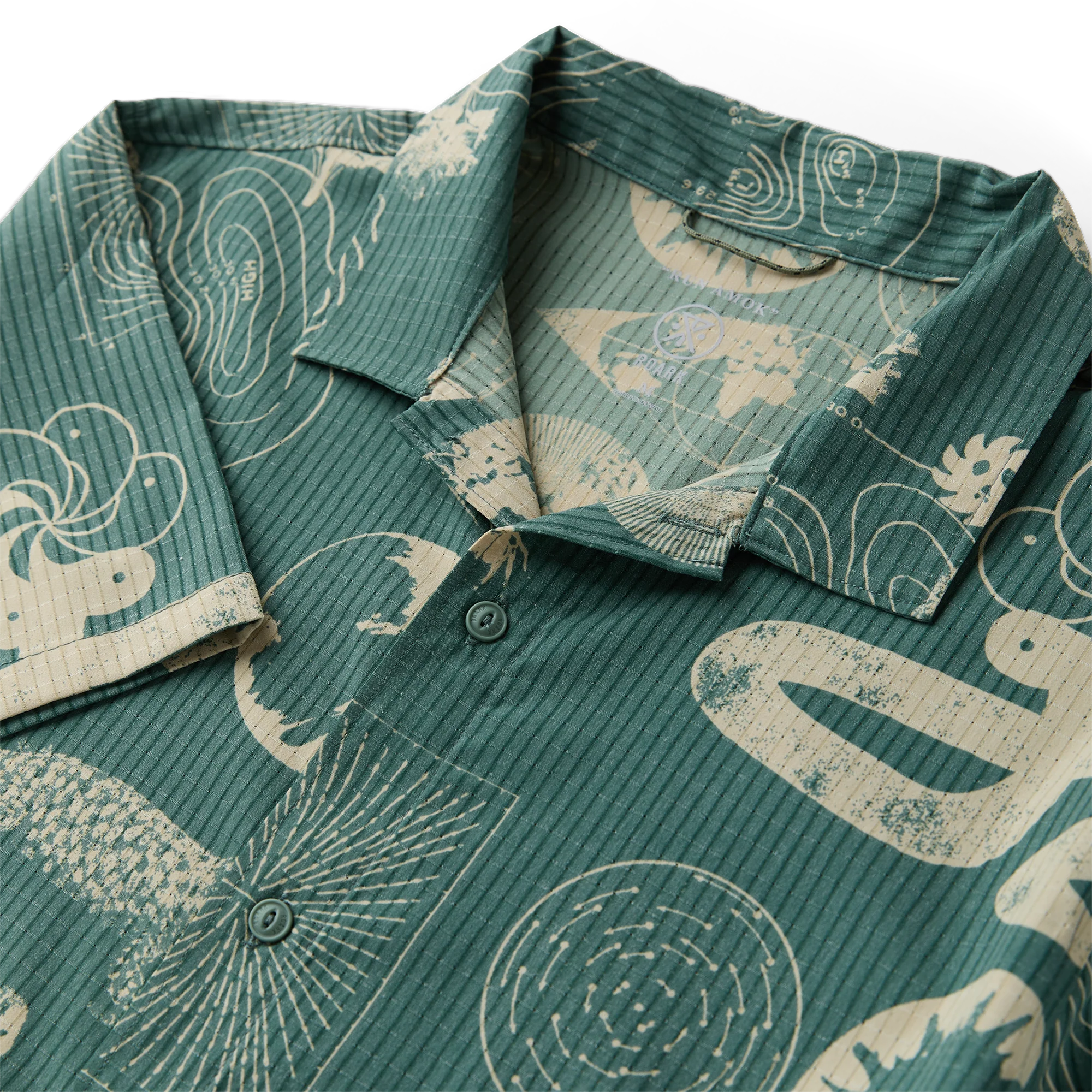 Bless Up Trail Button Up Shirt - Slate Green/Tan - Image 3