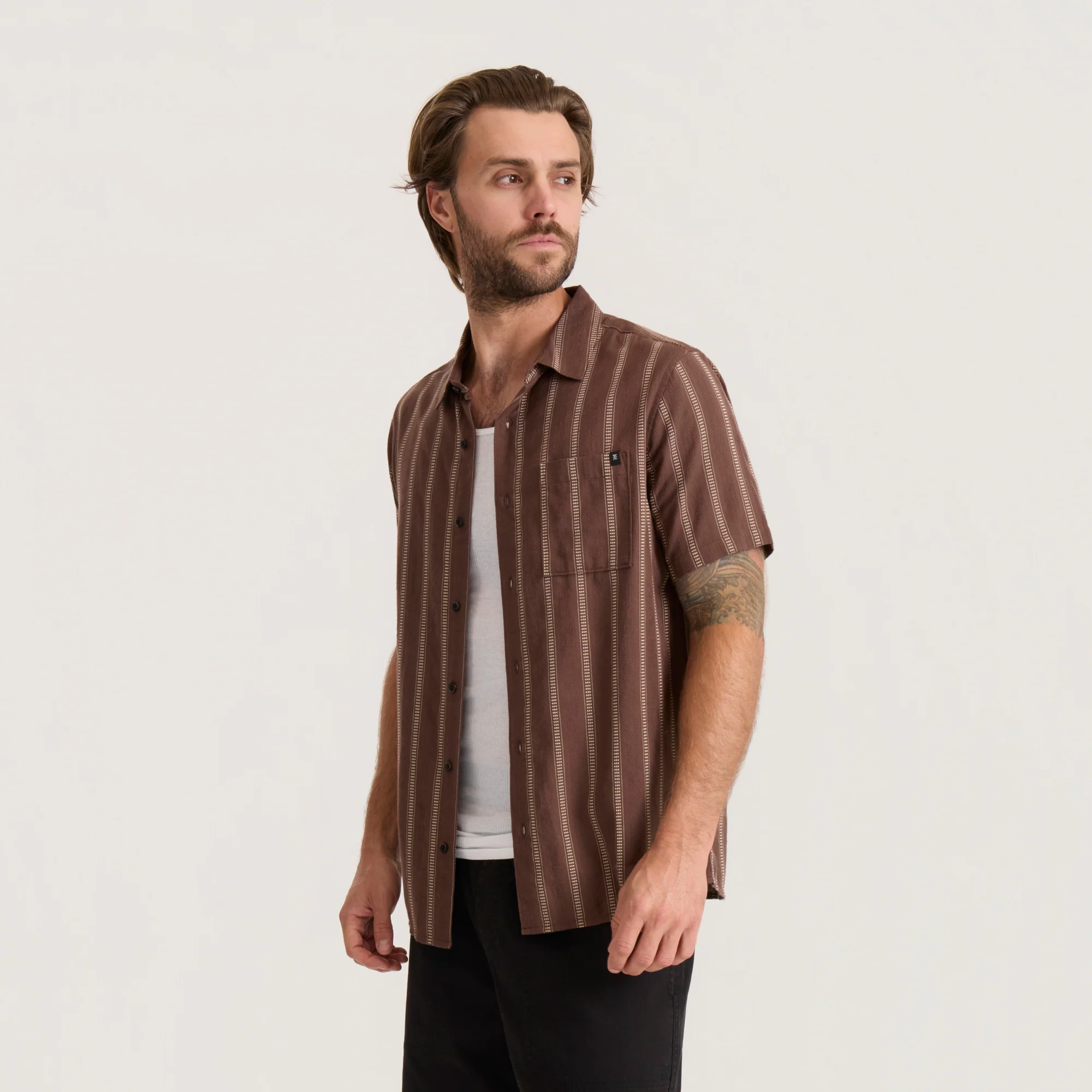 Crosswinds Button Up Shirt - Coco Bean - Image 4