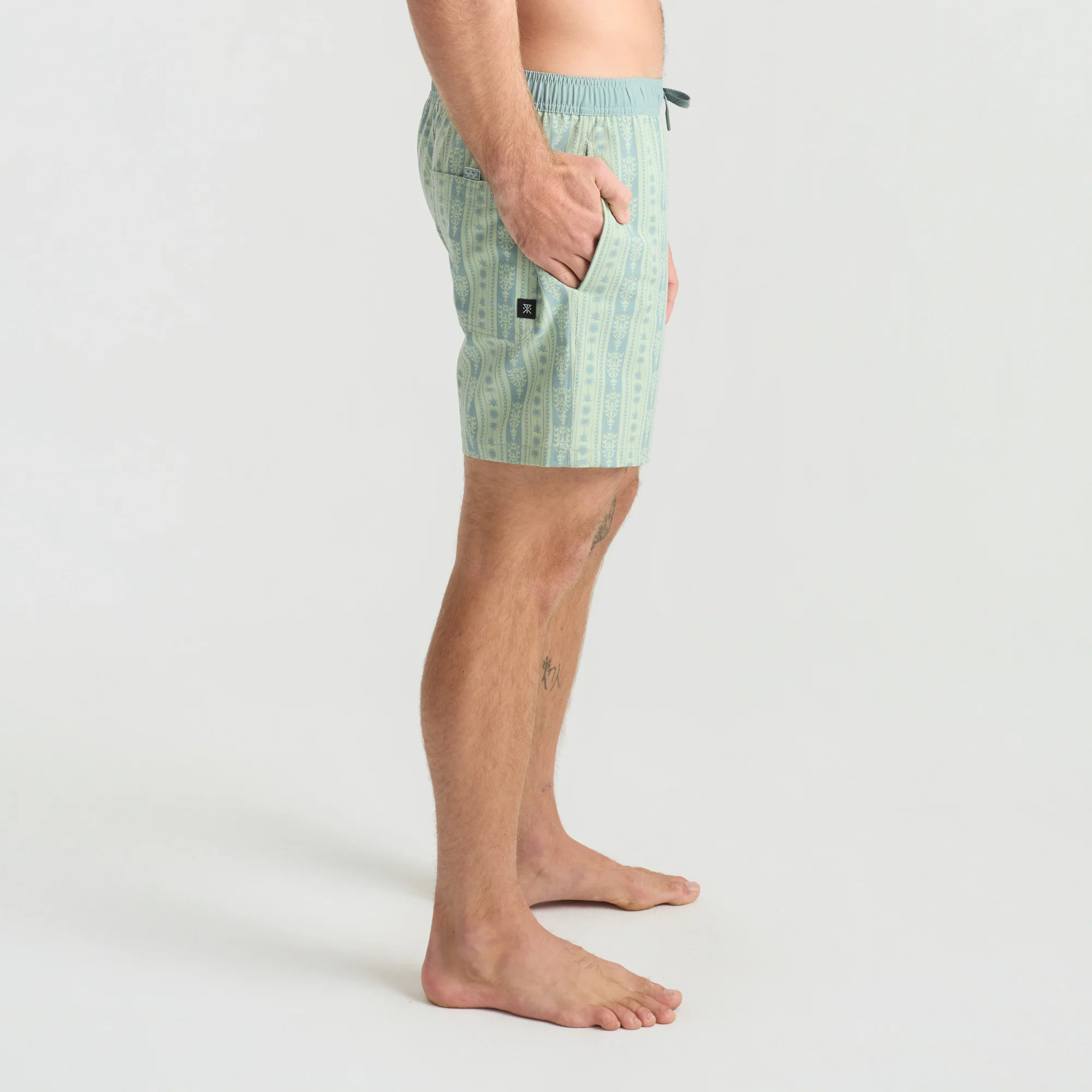 Shorey 16" Trunks - Stripe Sea Foam - Image 5