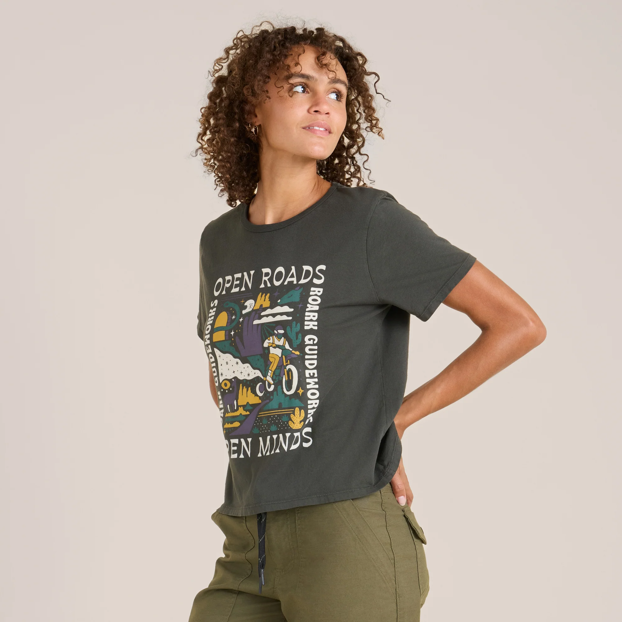 Open Roads Everyday Premium Tee - Dark Military - Image 2