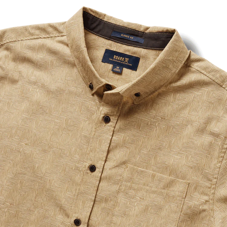 Scholar Stretch Organic Short Sleeve Button Up Shirt - Fern - Image 3