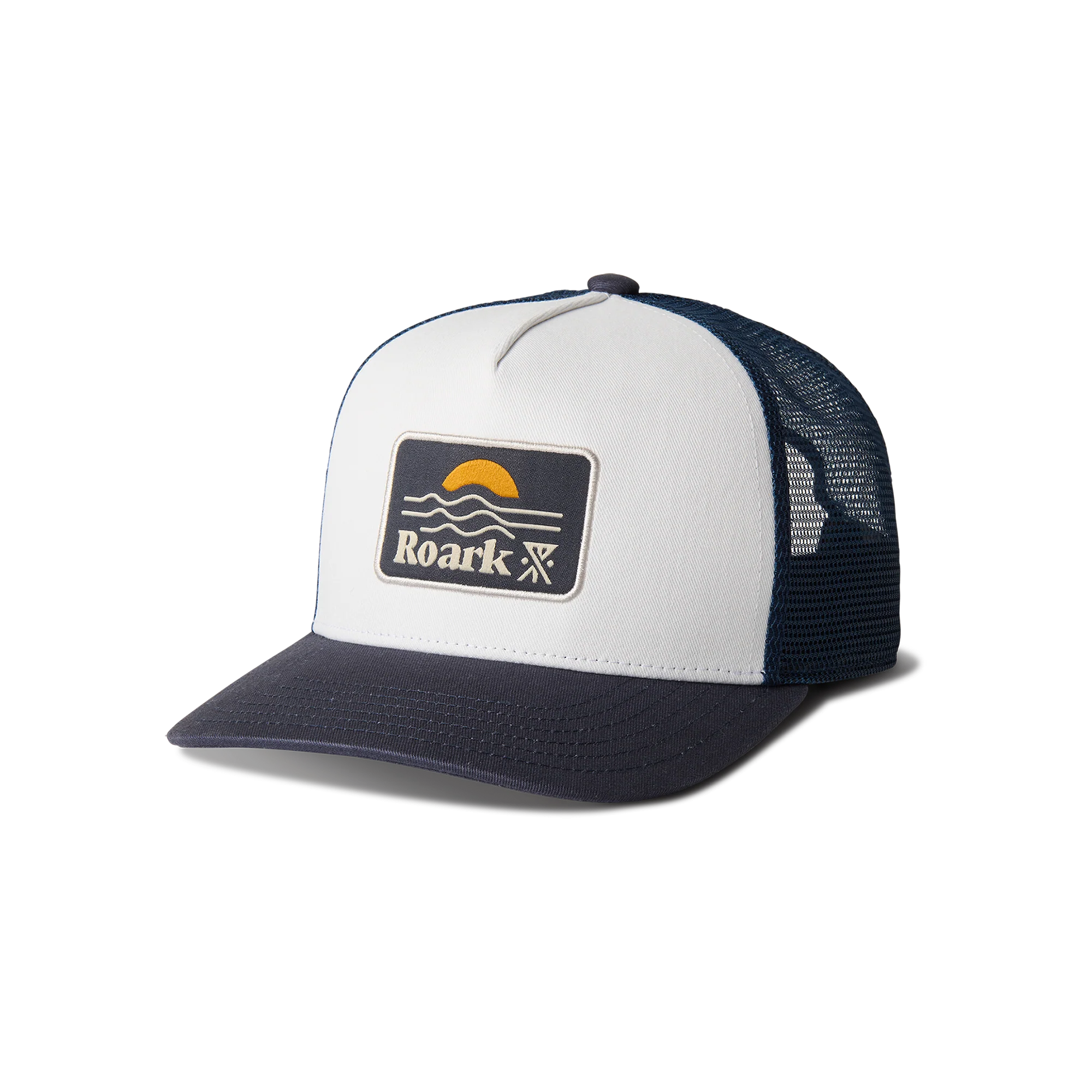 Station Trucker Snapback Hat - White/Navy - Image 7